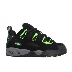 Black / Grey / Green Osiris D3 E Women Sneakers | OS1748209